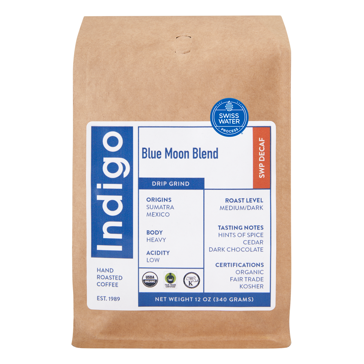 Indigo Coffee—Blue Moon Blend – Swiss Water