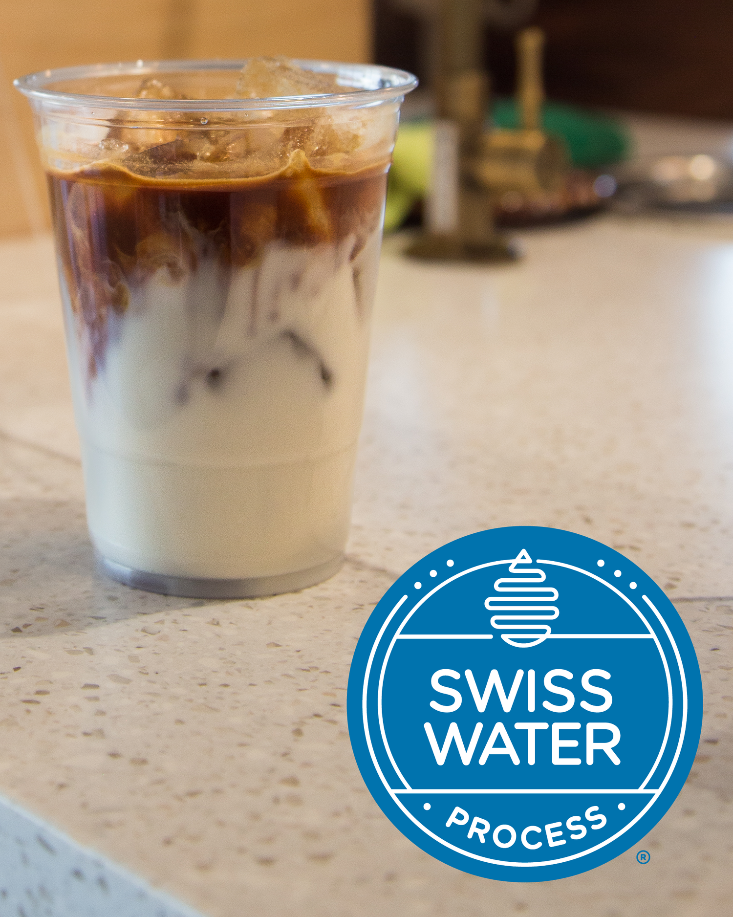 iced coffee and swiss water logo